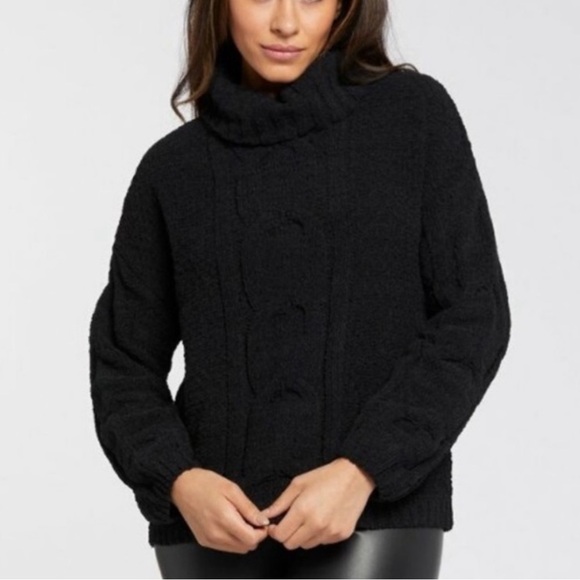 Seven7 Sweaters - Seven7 Chenille Sweater Black Size XL Cowl Neck Oversized Knit Super Soft NWT